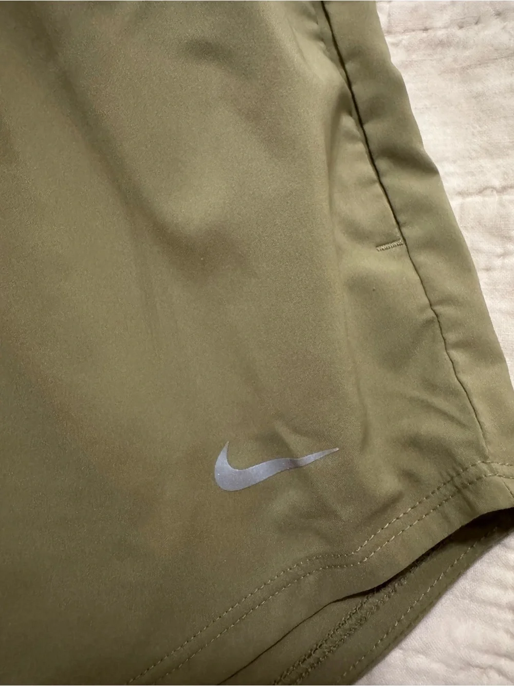 Nike Women's One Dri-Fit Ultra High Waist 3” Olive Green Athletic Shorts